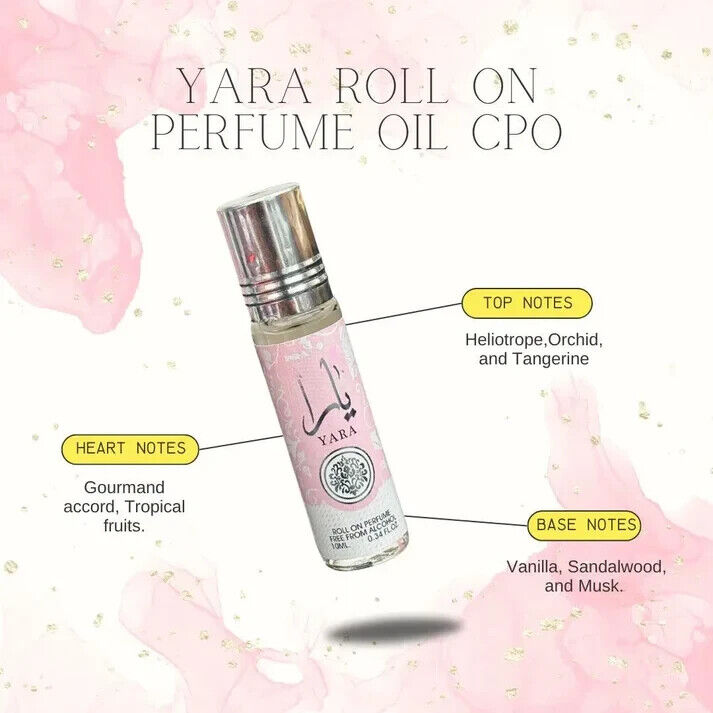Yara Roll-on Perfume Oil | Box of 12 | 10ml Each | Ard Al Zaafaran | Pocket Oud