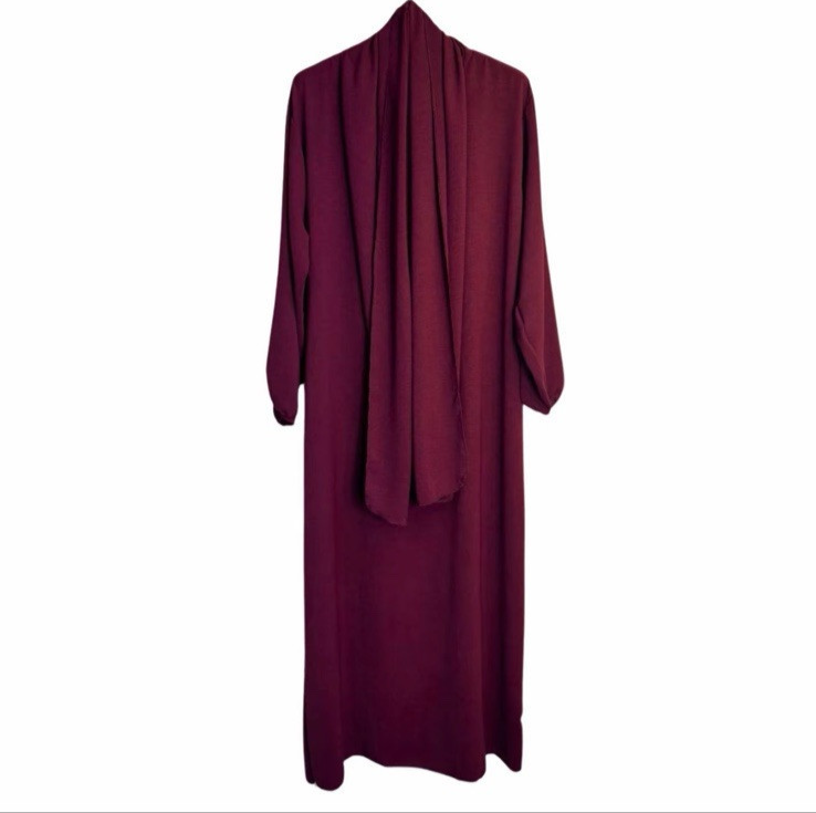 Girls Abaya With Scarf | Long Modest Dress | Islamic Muslim Ramadan Prayer Eid