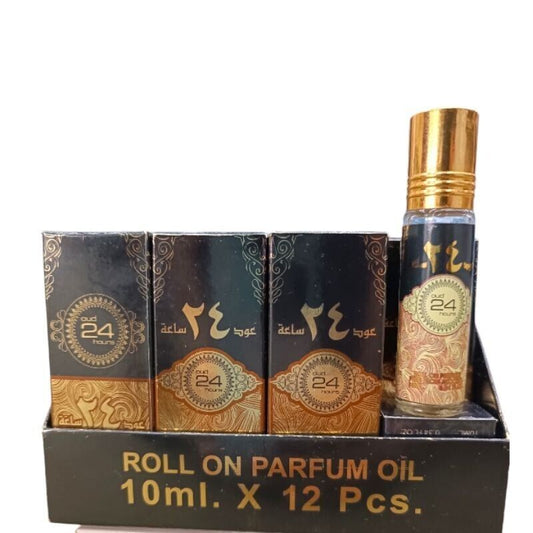 Oud 24 Hours | Box of 12 | Roll-on Perfume Oil | 10ml | Ard Al Zaafaran | Parfum