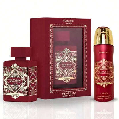 Badee Al Oud Sublime | Gift Set | EDP | Body Spray | Air Freshener | Lattafa
